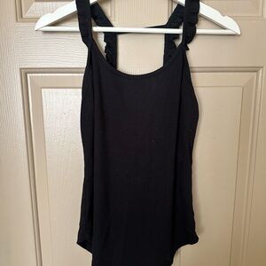 Chaser Black Ruffled Tank Top